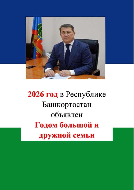 2026 год в Республике Башкортостан объявлен Годом большой и дружной семьи